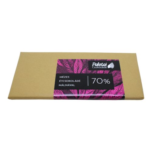 Honey dark chocolate with raspberries 70% - 70g