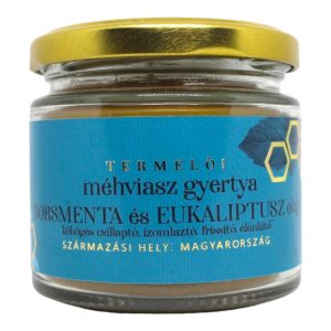 Pfefferminz und Eukalyptus Bienenwachskerze 130g