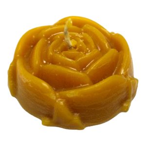 Rose shaped beeswax candle 50g