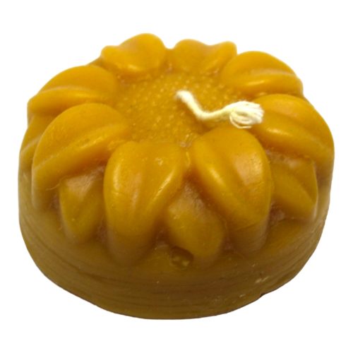 Sunflower shaped beeswax candle 70g